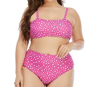 Dames Zwemkleding Bikini 2 Stuks Grote Maten Zwempak Hoge Taille Open