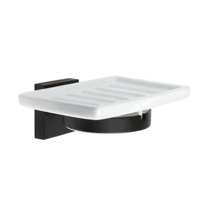 Smedbo House Zeepschaal - 12x8cm - wandmodel - mat zwart/porselein RB342P Smedbo House Zeepschaal - 12x8cm - wandmodel - mat zwart/porselein RB342P