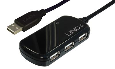 Hub USB LINDY 42781 Zwart