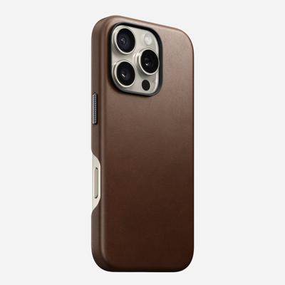 Nomad Traditional Nomad lederen hoesje iPhone 16 Pro - Brown