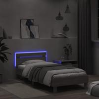 Bedframe met hoofdeinde en LED grijs sonoma eiken 135x190 cm - thumbnail