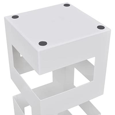 VidaXL Paraplu- en wandelstokhouder wit vierkant staal 48,5 cm VidaXL Paraplu- en wandelstokhouder wit vierkant staal 48,5 cm