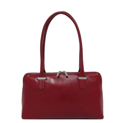Claudio Ferrici Classico Shopper Schoudertas Red Claudio Ferrici Classico Shopper Schoudertas Red