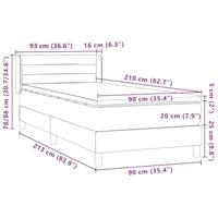 Boxspring met matras fluweel zwart 90x210 cm - thumbnail