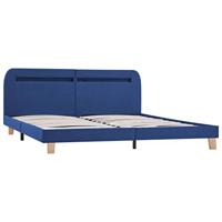 Bedframe met LED stof blauw 160x200 cm - thumbnail