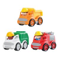 Playgo werkvoertuigen met figuren speelset - 6dlg. - thumbnail