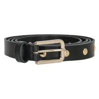 Charm London Lange Knoopriem Studs Zwart met Goud - thumbnail