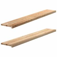 VidaXL Vensterbanken 2 st onbehandeld 160x30x2 cm massief eikenhout - thumbnail