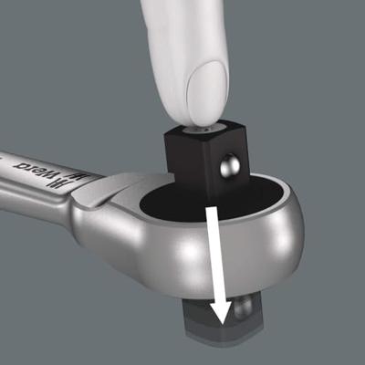 Wera 8100 SA 10 Zyklop Metal-ratelset doorsteekvierkant, 1/4"-aandrijving, inch , 28 -delig - 1 stuk(s) - 05004020001
