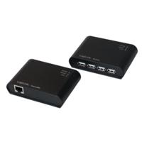 USB 2.0 Extender met geïntegreerde 4-Port USB 2.0 Hub en voeding, LogiLink® [UA0230] - thumbnail