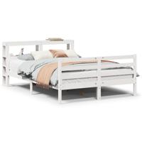 Bedframe met hoofdeinde zonder matras 140x200 cm wit - thumbnail