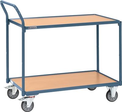 Promat/Tecwerk Tafelwagen | 2 laadvlakken L850xB500mm | duifblauw, RAL 5014 drgverm.300 kg | schuifbeugel verticaal - 9000444128