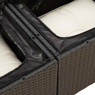 8-delige Loungeset met kussens poly rattan zwart - thumbnail