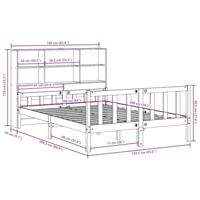 Bed met boekenkast zonder matras massief grenenhout 160x200 cm - thumbnail