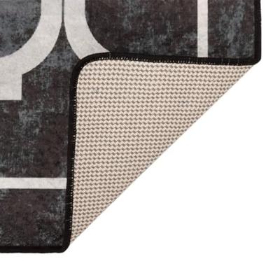 Vloerkleed wasbaar anti-slip 120x180 cm zwart en wit Vloerkleed wasbaar anti-slip 120x180 cm zwart en wit