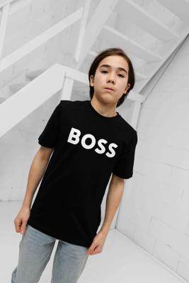 Hugo Boss Logo T-Shirt Kids Zwart - Maat 7/8 jaar - Kleur: Zwart | Soccerfanshop