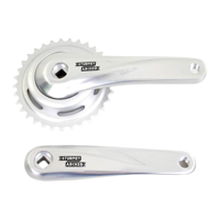 SturmeyArcher Sunrace crankstel 33t, cranklengte 170mm. zilver, aluminium, spieloos - thumbnail