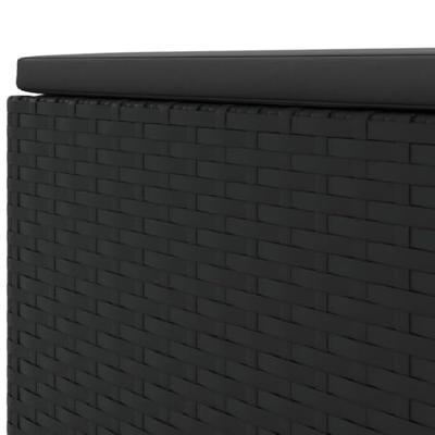 4-delige Loungeset met kussens poly rattan zwart