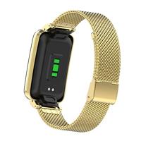 By Qubix - Milanese bandje met case - Goud - Xiaomi Smart band 7 Pro - thumbnail
