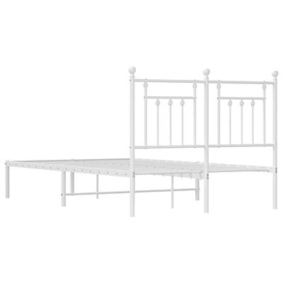 Bedframe met hoofdbord metaal wit 120x190 cm