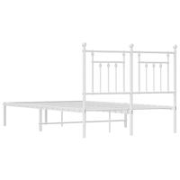Bedframe met hoofdbord metaal wit 120x190 cm - thumbnail