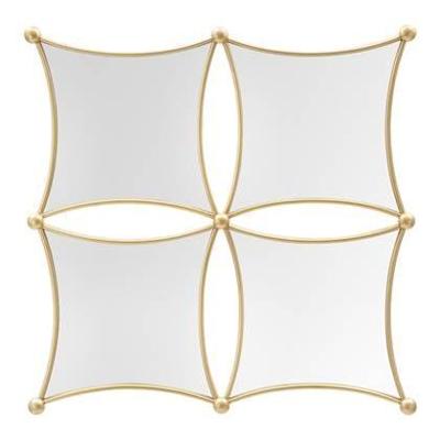 Mauro Ferretti Jalo Geometrische wandspiegel in goud metaal