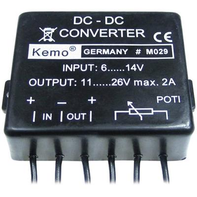 Kemo M029 Gelijksspanningsomvormer Module Ingangsspanning (bereik): 6 - 14 V/DC Uitgangsspanning (bereik): 11 - 26 V/DC 2 A Kemo M029 Gelijksspanningsomvormer Module Ingangsspanning (bereik): 6 - 14 V/DC Uitgangsspanning (bereik): 11 - 26 V/DC 2 A