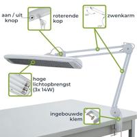 Bureaulamp 3 x 14 w wit Velleman - Velleman - thumbnail