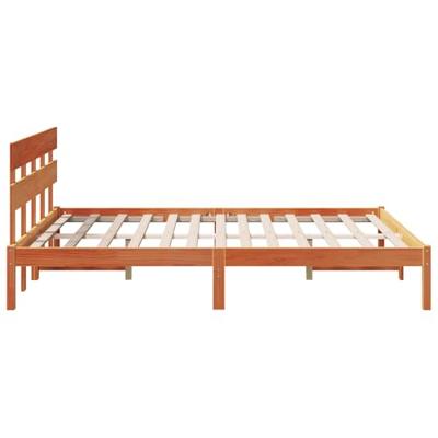 Bedframe met hoofdeinde Bruin 150 x 200 cm Massief grenenhout