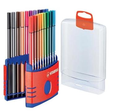 Viltstift STABILO Pen 68/20 ColorParade in rood/blauw etui M ass 20st | 10 stuks Viltstift STABILO Pen 68/20 ColorParade in rood/blauw etui M ass 20st | 10 stuks