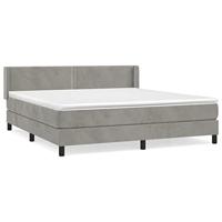 Boxspring met matras fluweel lichtgrijs 160x200 cm - thumbnail
