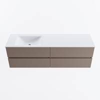 MONDIAZ VICA 160cm badmeubel onderkast Smoke 4 lades. Wastafel CLOUD links 1 kraangat, kleur Talc. - thumbnail