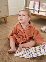 Gepersonaliseerde badjas voor baby's met gerecycled katoenen blouse terracotta - thumbnail