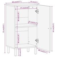 Bijzetkast 40x33x75 cm massief acaciahout - thumbnail