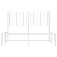Bedframe met hoofdbord metaal wit 120x190 cm - thumbnail