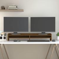 Monitorstandaard 100x24x16 cm massief grenenhout honingbruin - thumbnail