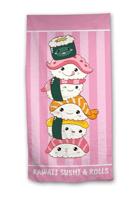 Kawaii Sushi and Rolls strandlaken 70 x 140 cm polyester - thumbnail