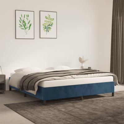 Bedframe fluweel donkerblauw 180x200 cm