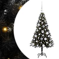 VidaXL Kerstboom met 150 led met standaard zwart 120 cm pvc - thumbnail