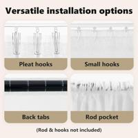 Voile Gordijn met gordijnen 2 pcs Wit 260 x 140 cm Polyester - thumbnail