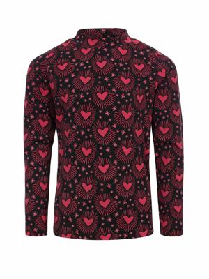 LOOXS Little winter t-shirt meisjes - bruin - harten/longsleeve