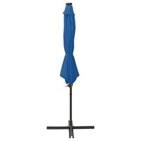 VidaXL Zweefparasol met paal en led-verlichting 300 cm azuurblauw - thumbnail