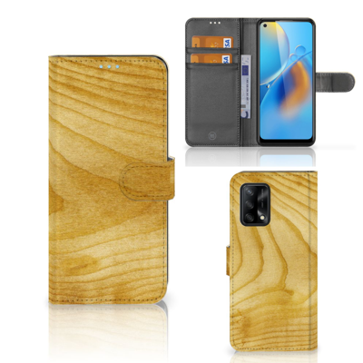 OPPO A74 4G | Book Style Case | Licht Hout OPPO A74 4G | Book Style Case | Licht Hout