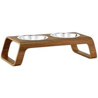 MiaCara MiaCara Desco Cat Food Tray Walnut - thumbnail