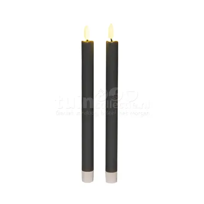 LED Dinerkaars 26cm Taupe 2st