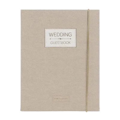 Pimpelmees Wedding Guestbook Mono Luxe Linnen Warm Nude Pimpelmees Wedding Guestbook Mono Luxe Linnen Warm Nude
