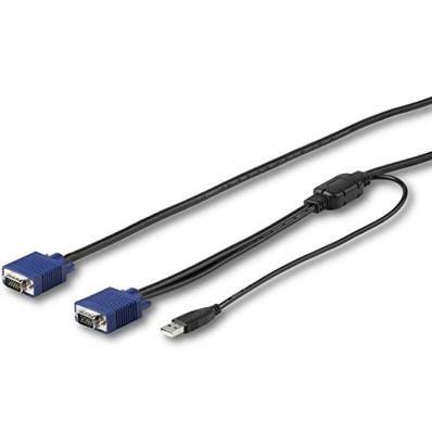 .com 10 ft. (3 m) USB KVM Cable for  .com Rackmount Consoles - VGA and USB KVM Console Cable (RKCONSUV10) - Video/USB kabel - mini-VGA (M) naar USB, HD-15 (VGA) (M) - 3 m - voor P/N: RKCONS1701, RKCONS1708K, RKCONS1716K, RKCONS17HD, RKCONS1908K, RKCONS1916...