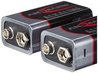 Ansmann alkaline batterij 9 volt e blok / 6lr61 2 pcs. krimp - thumbnail