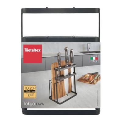 Metaltex tokyo line rek voor messen en snijplanken 16x12x22 cm zwart