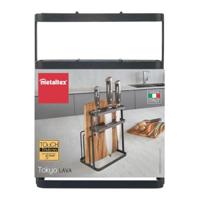 Metaltex tokyo line rek voor messen en snijplanken 16x12x22 cm zwart - thumbnail